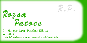 rozsa patocs business card