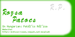 rozsa patocs business card